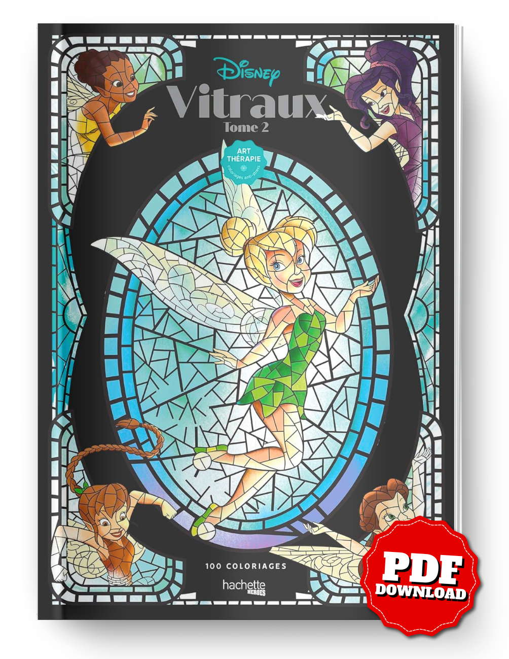 Disney Stained Glass Coloring Book – Volume 2 (100 Pages, Printable PDF)