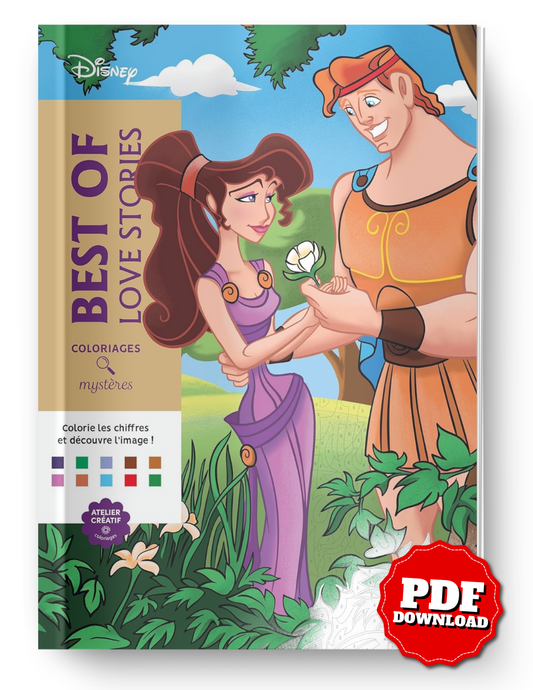 Romantic Mystery Color By Number Book | Love Story Hidden Picture Coloring Book | Printable PDF Coloring Pages for Adults & Teens