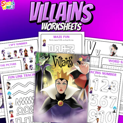 Disney Villains Worksheets | 59+ Printable Halloween Activity Pages for Kids