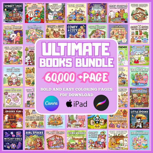 Ultimate Coloring Books Bundle | 60,000+ Cute & Easy Printable Pages