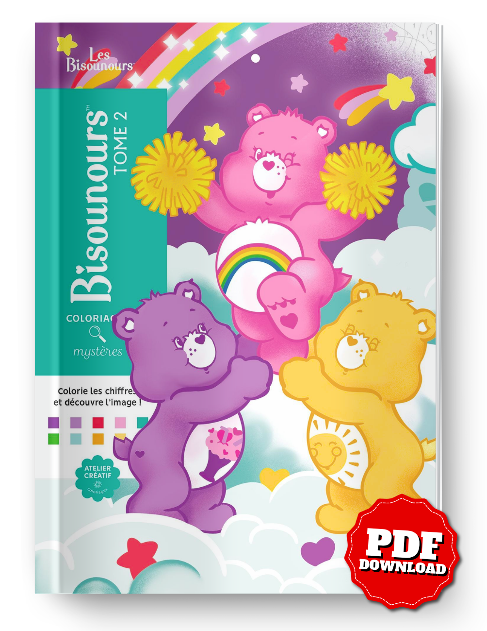 Care Bears Mystery Color By Number Book Vol. 2 | Hidden Picture Coloring Pages | Digital PDF Coloring Book for Adults & Kids