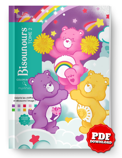 Care Bears Mystery Color By Number Book Vol. 2 | Hidden Picture Coloring Pages | Digital PDF Coloring Book for Adults & Kids