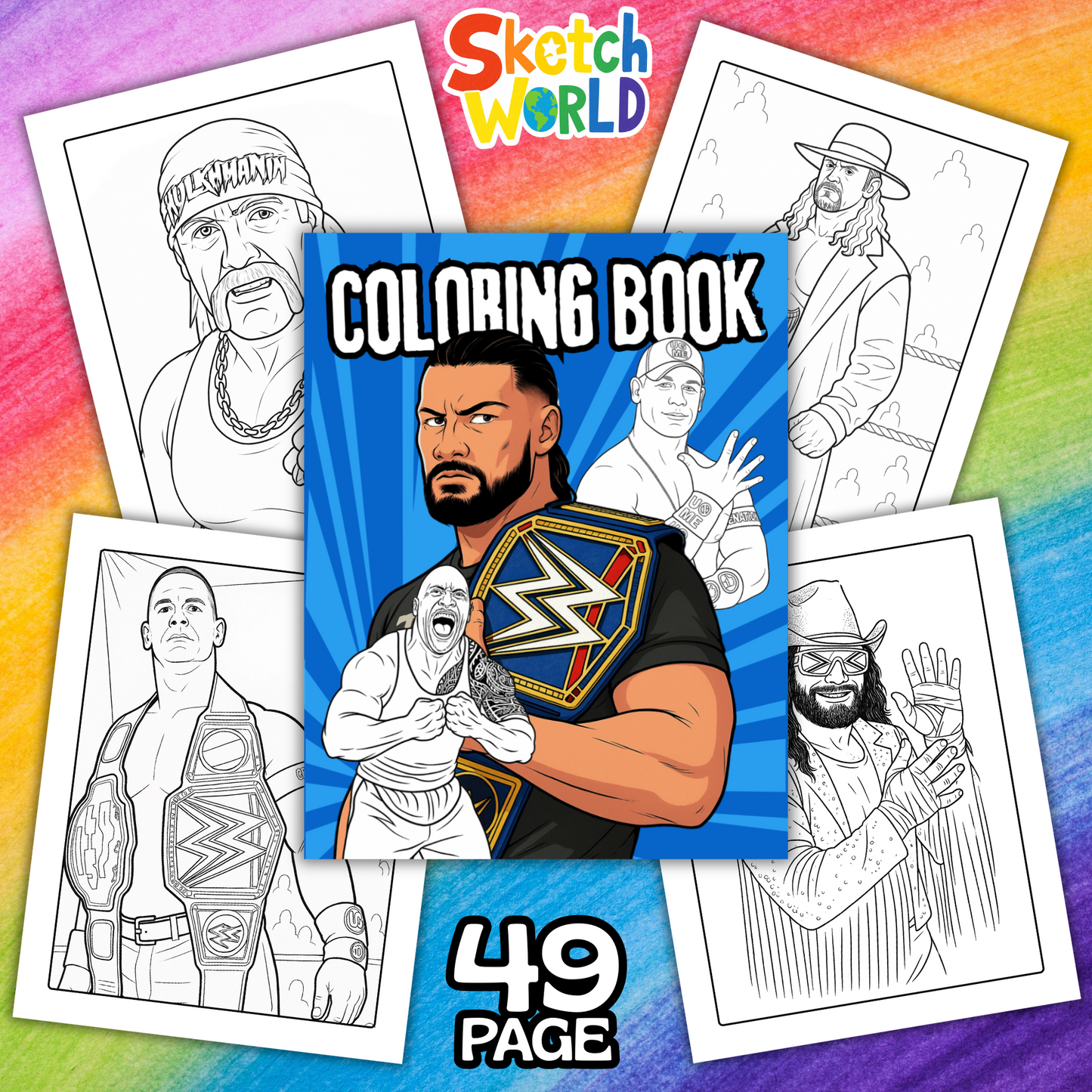 WWE Coloring Book | 49 Printable Pages of Legendary Superstars