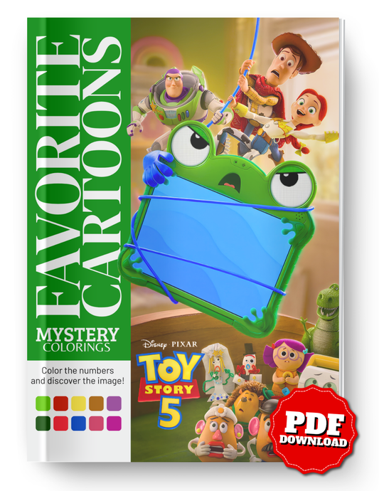 Toy Story 5 Mystery Color By Number Book | Hidden Picture Coloring Pages | Digital PDF Coloring Book for Adults & Teens