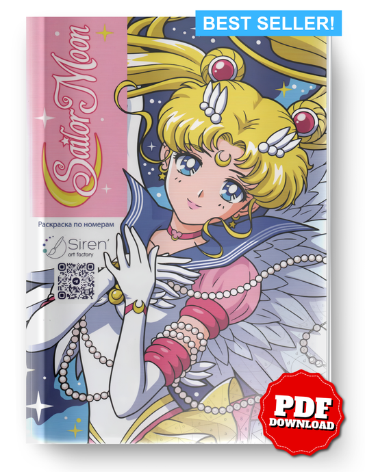 Sailor Moon Mystery Color By Number Book | Hidden Picture Coloring Pages | Digital PDF Coloring Book for Adults & Teens