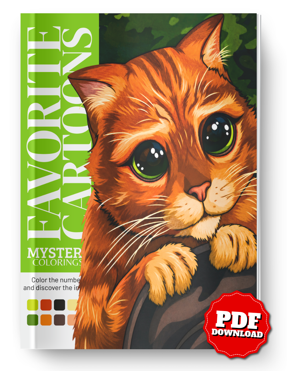 Favorite Cartoons Mystery Coloring Book | Cute Animal Adventures Color by Number | Digital PDF Download