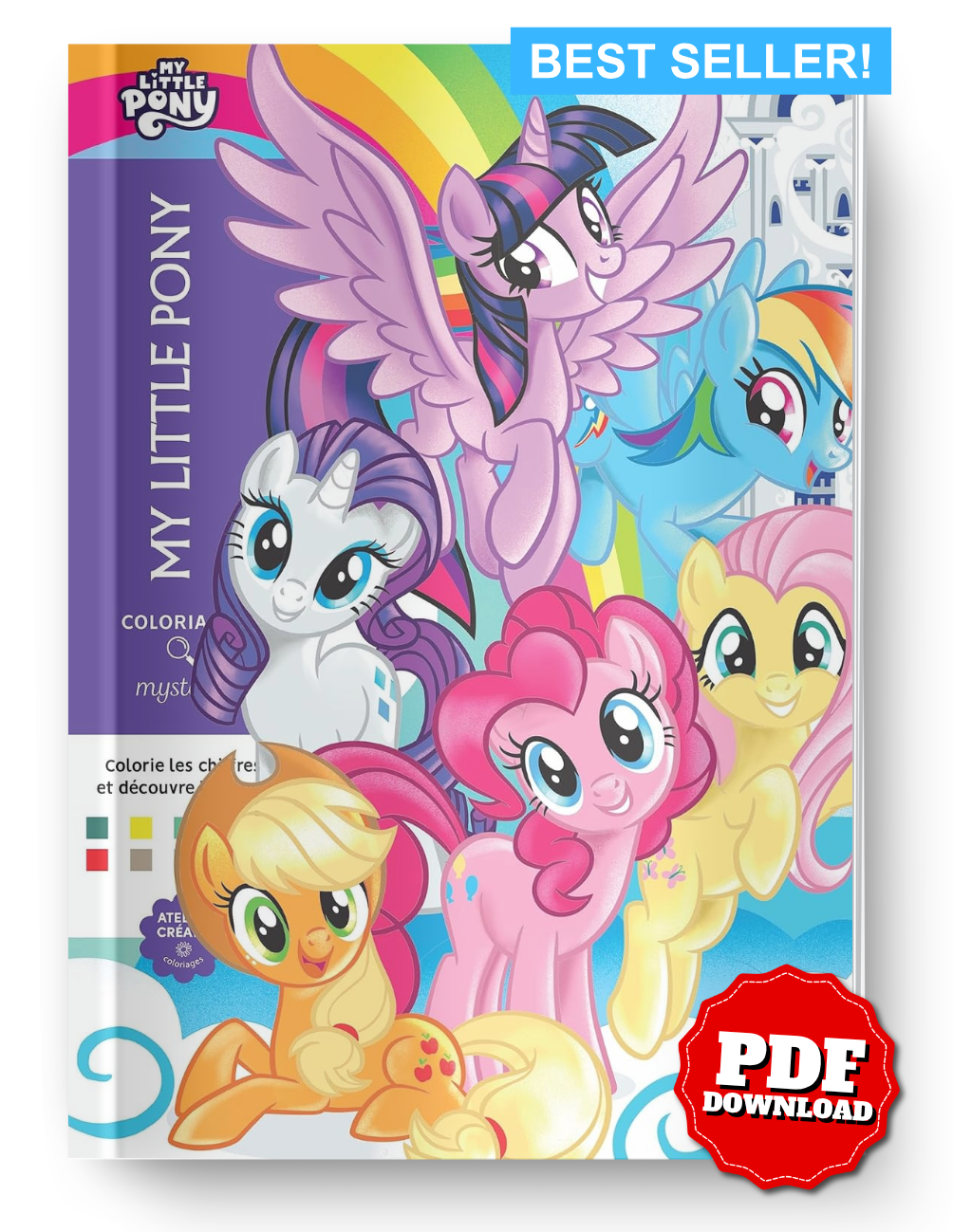 My Little Pony Mystery Coloring Book | Color by Number | Cute Pony Coloring Pages | Printable PDF | Digital Download