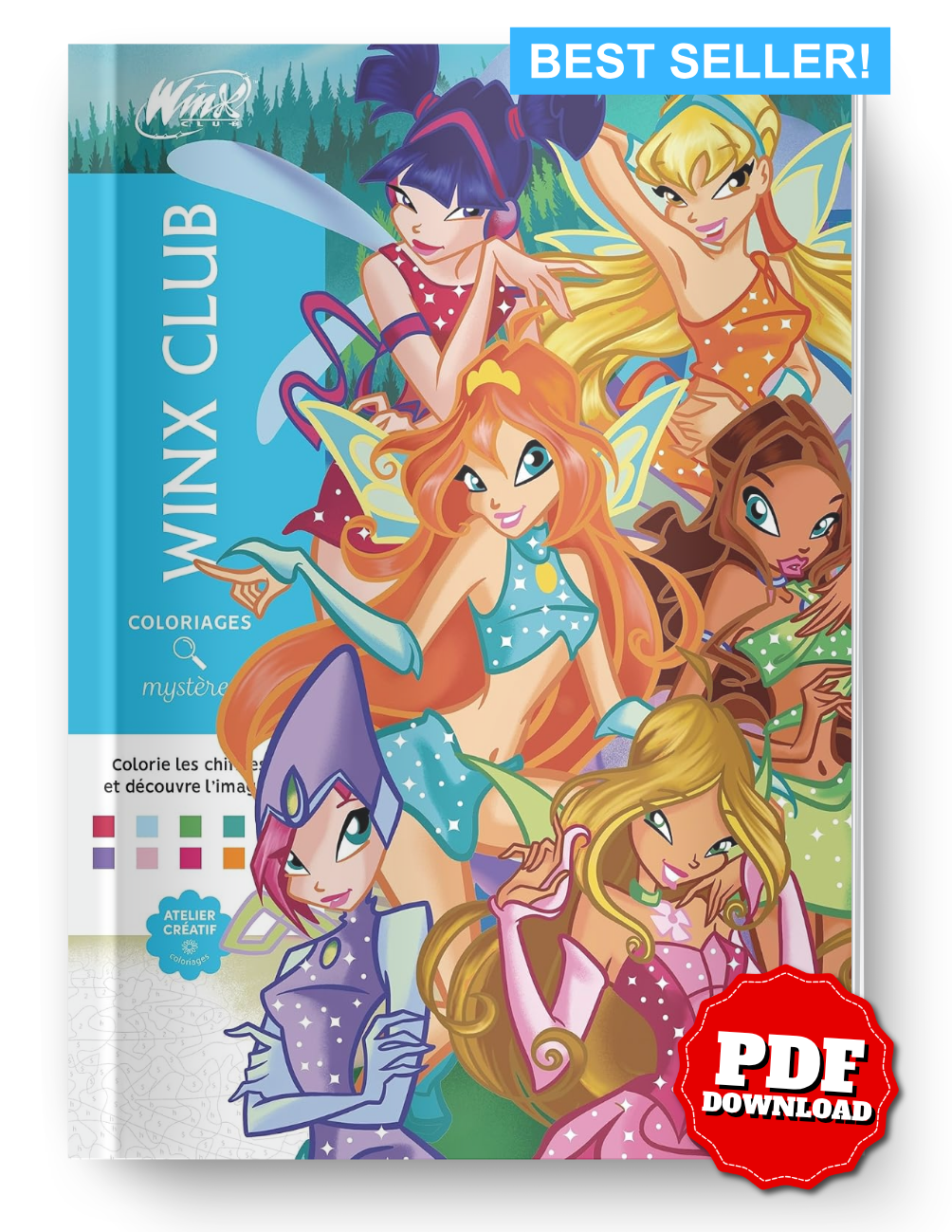 Winx Club Mystery Color By Number Book | Fairy Coloring Book | Printable PDF | Instant Digital Download