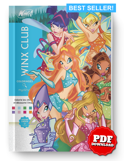 Winx Club Mystery Color By Number Book | Fairy Coloring Book | Printable PDF | Instant Digital Download