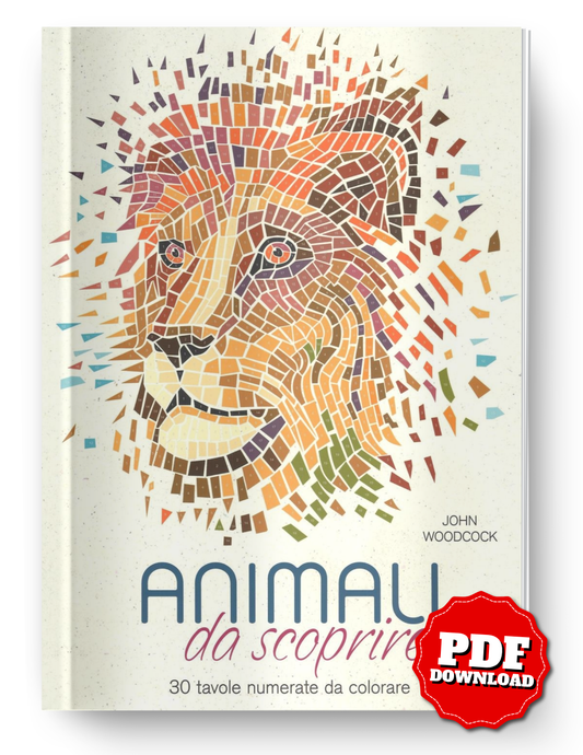 Discover Hidden Animals Color by Number | 30 Mystery Mosaic Coloring Pages | Printable PDF | Instant Digital Download