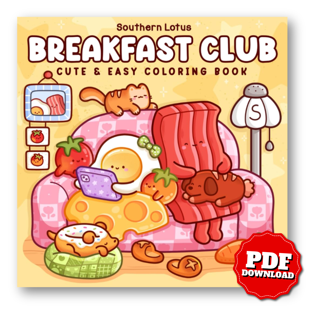 Breakfast Club Coloring Book | Cute & Easy Food-Themed Pages for Kids
