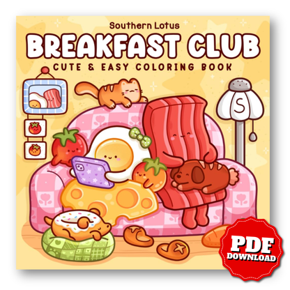 Breakfast Club Coloring Book | Cute & Easy Food-Themed Pages for Kids