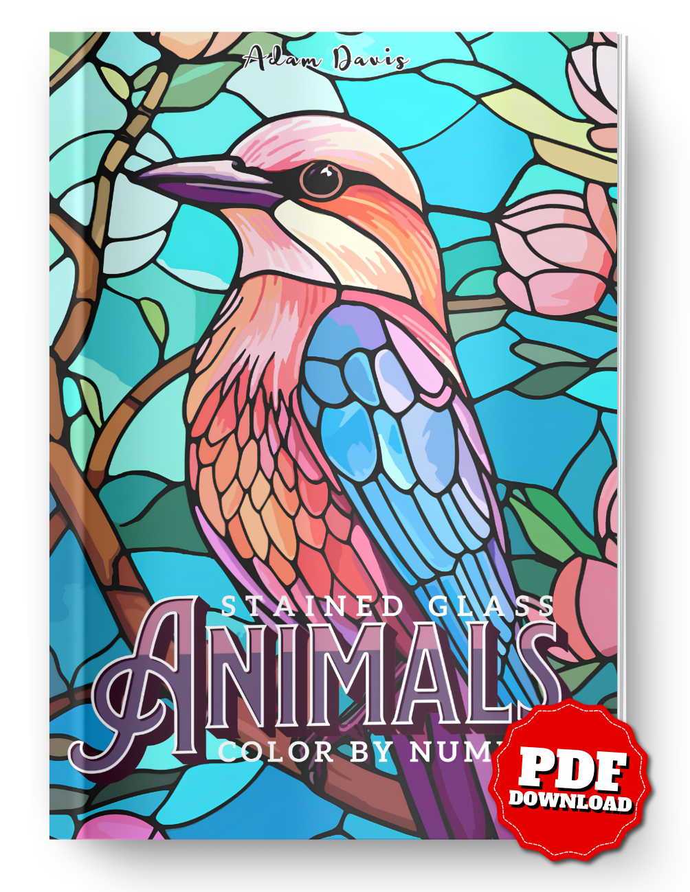 Stained Glass Animals Color by Number | 30 Beautiful Wildlife Designs | Printable PDF Coloring Book | Instant Digital Download