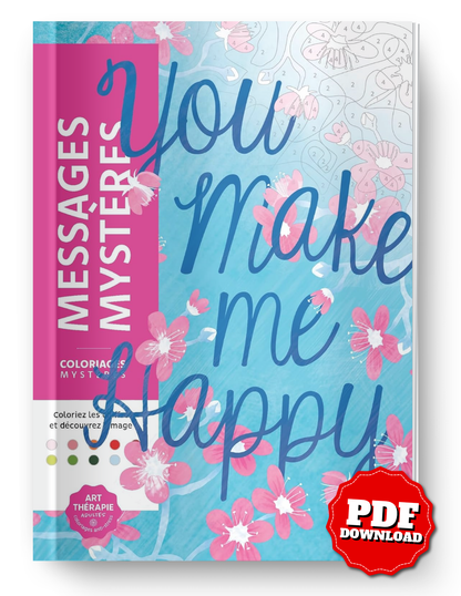 Mystery Messages Color By Number Book | Inspirational Quotes Hidden Picture Coloring Book | Printable PDF Coloring Pages for Adults & Teens