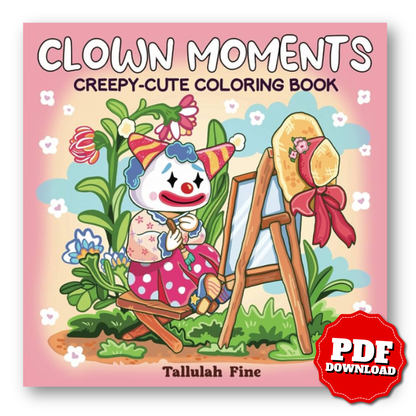 Clown Moments: Creepy-Cute Coloring Book for Adults and Teens Featuring Cozy Spaces and Activities for Relaxation