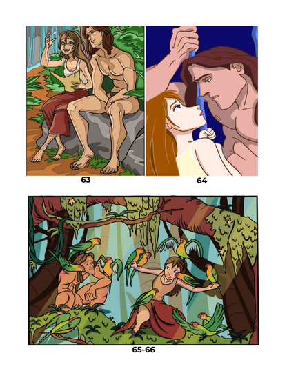 Mega Mix Cartoon Mystery Color By Number Book | Fairy Tale Inspired Mystery Coloring Pages PDF | Hidden Image Coloring Book for Adults & Teens