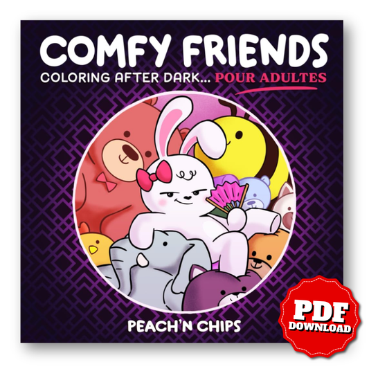 COMFY FRIENDS: Cute Coloring Book for Adults Featuring Bold and Tasteful Designs for Stress Relief and Relaxation (not for kids)