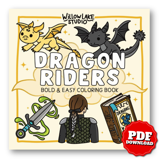 Dragon Riders: Bold & Easy Coloring Book