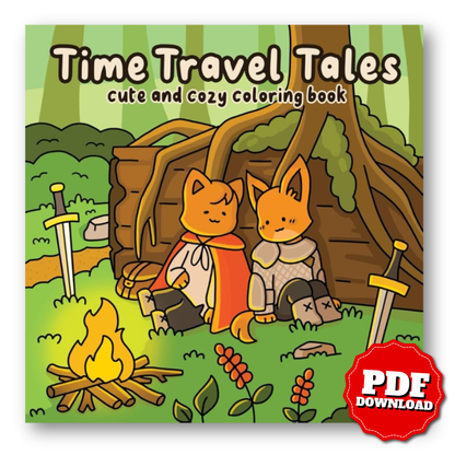 Time Travel Tales: Cute and Cozy Coloring Book