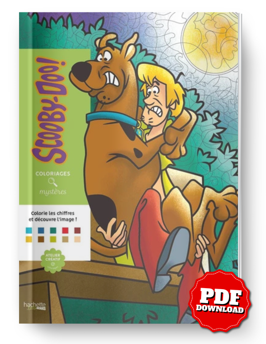 Scooby-Doo Color by Number – Fun Cartoon Coloring Book – Mystery Inc Activities – Digital Download