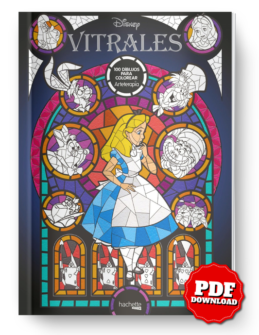 Disney Stained Glass Coloring Book – 100 Pages | Printable PDF | Art Therapy