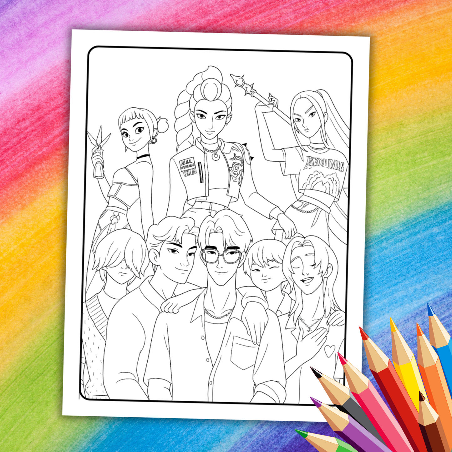 K-Pop Demon Hunters Coloring Book | 33 Printable Pages for Kids & Teens