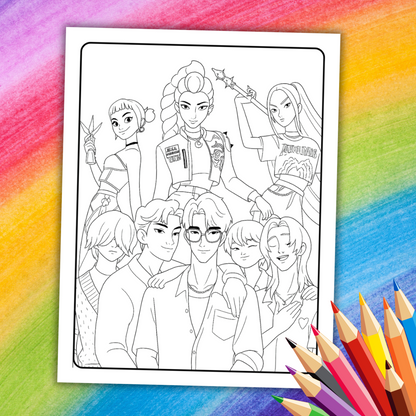 K-Pop Demon Hunters Coloring Book | 33 Printable Pages for Kids & Teens