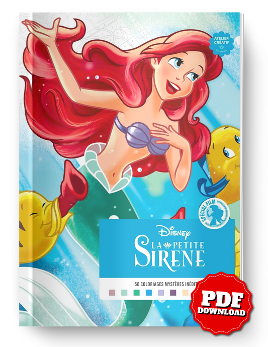 Disney Color by Number – The Little Mermaid | Printable PDF & iPad Coloring Book (50 Pages)