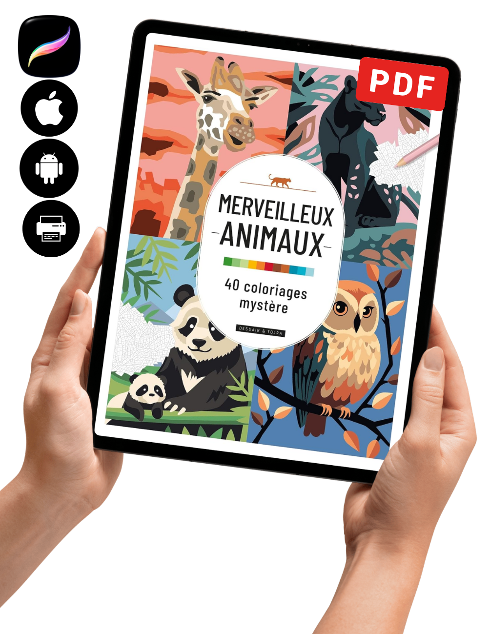 Merveilleux Animaux – Mystery Coloring Book PDF | 40 Animal Color by Number Pages