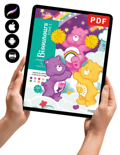 Care Bears Mystery Color By Number Book Vol. 2 | Hidden Picture Coloring Pages | Digital PDF Coloring Book for Adults & Kids