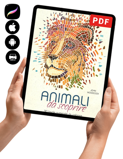 Discover Hidden Animals Color by Number | 30 Mystery Mosaic Coloring Pages | Printable PDF | Instant Digital Download