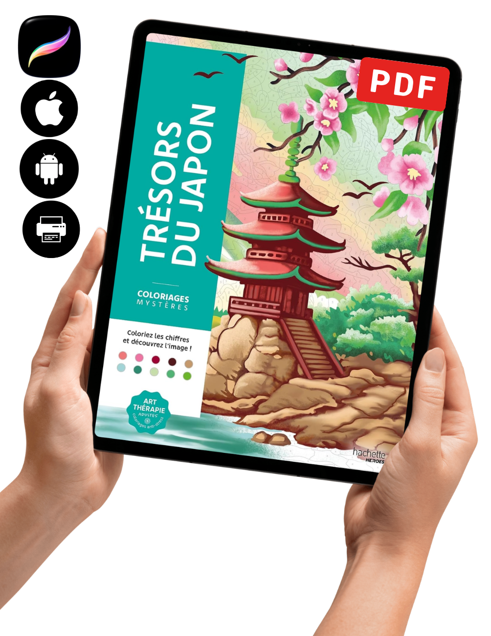 Japan Treasures Mystery Color By Number Book | Japanese Landscapes & Hidden Picture Coloring Book | Printable PDF Coloring Pages for Adults & Teens