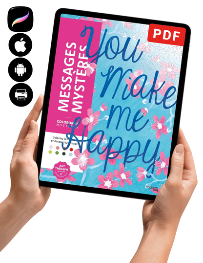 Mystery Messages Color By Number Book | Inspirational Quotes Hidden Picture Coloring Book | Printable PDF Coloring Pages for Adults & Teens