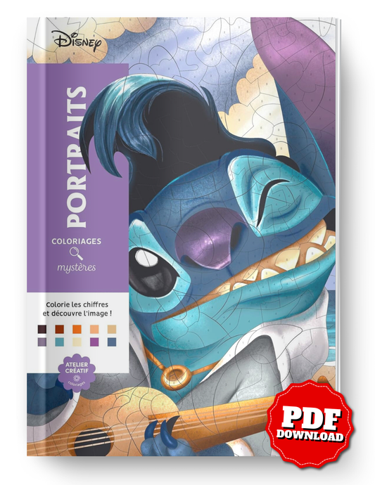 Disney Mystery Portraits Coloring Book | Color-by-Number | 100 Pages | Printable PDF