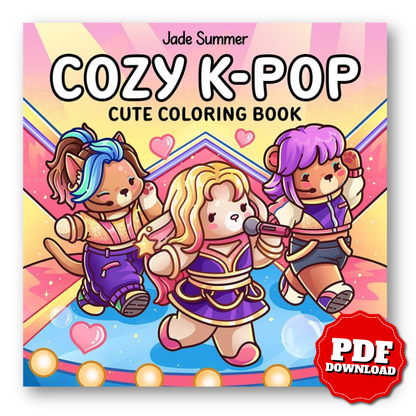 Cozy K-Pop: Cute Coloring Book for Adults and Teens Celebrating the Worldwide Music Sensation (Cozy Coloring Books)