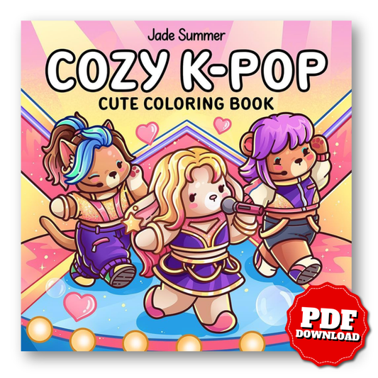Cozy K-Pop: Cute Coloring Book for Adults and Teens Celebrating the Worldwide Music Sensation (Cozy Coloring Books)