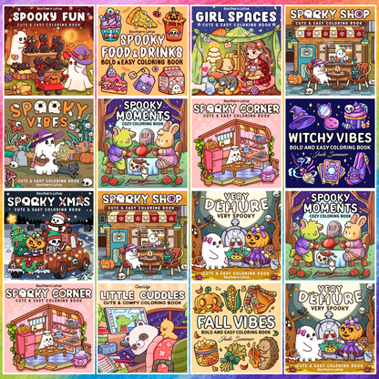 Halloween Coloring Books Bundle | 1000+ Cute & Easy Printable Pages for Kids