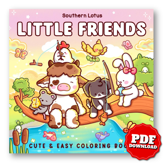 Little Friends: Coloring Book for Adults and Teens Featuring Fuzzy Animal Characters and Cute Besties in Cozy Moments and Daily Adventures for Relaxation