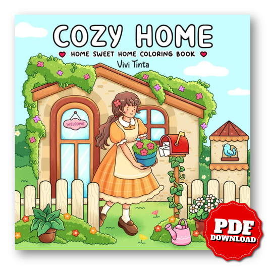 Home Sweet Home: Coloring Book for Adults & Teens Featuring Charming Cottages, Beach Bungalows and Hygge Corners