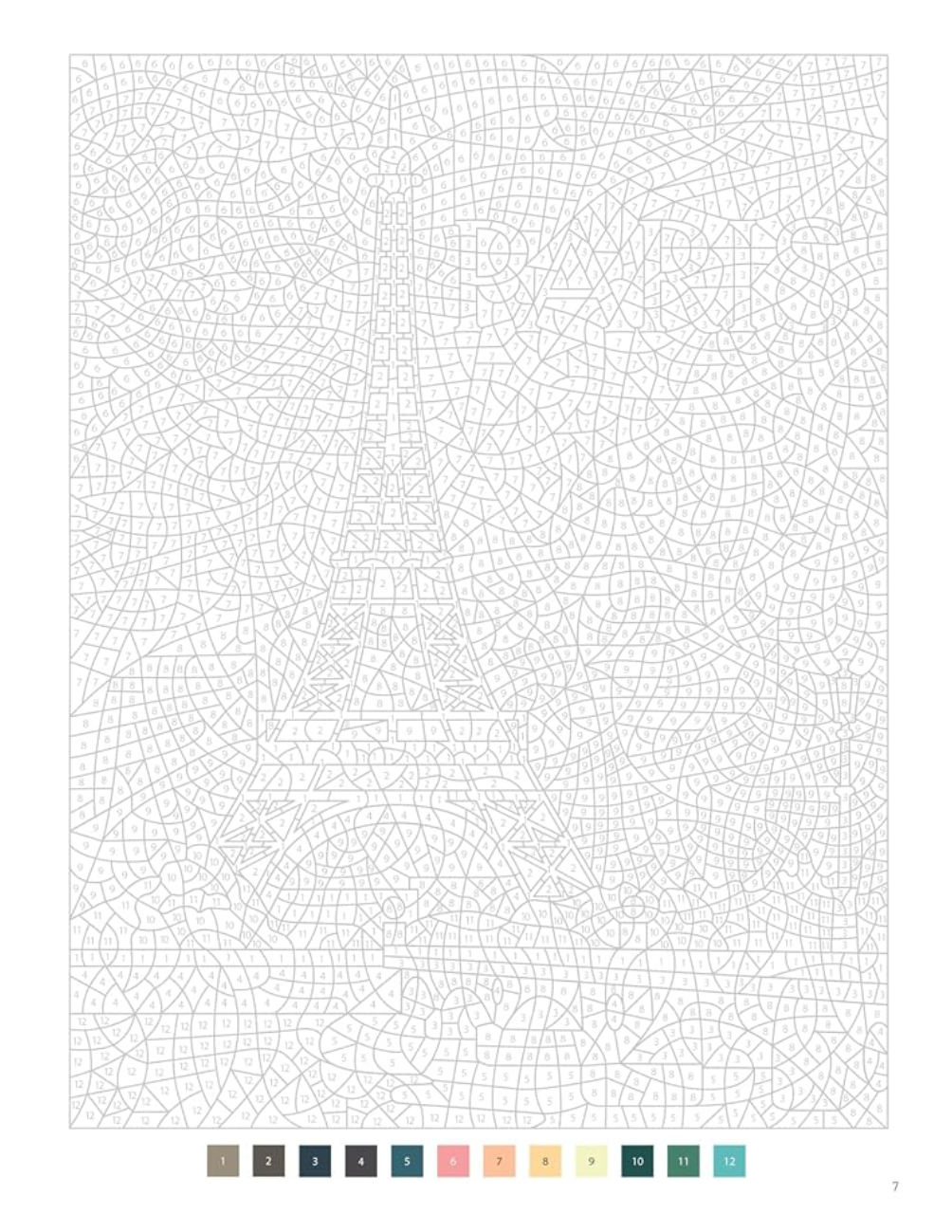 France Mystery Coloring Book PDF – 40 Travel Color by Number Pages | French Landscapes & Cityscapes