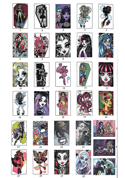 Monster High Inspired Color by Number | Gothic Fashion Doll Coloring Pages | Printable PDF | Instant Digital Download