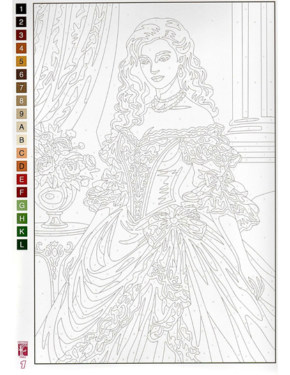Masquerade Princess Mystery Coloring Book | Color by Number | Royal Fantasy Coloring Pages | Printable PDF | Digital Download