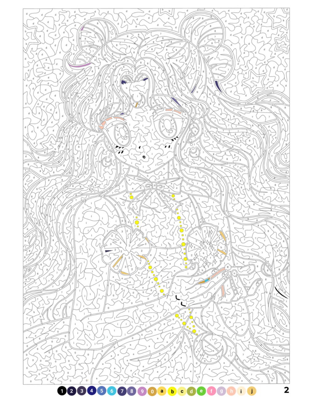 Mix Anime Cartoons Mystery Coloring Book PDF | Digital Download Color by Number Pages