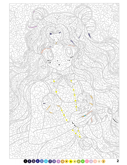 Mix Anime Cartoons Mystery Coloring Book PDF | Digital Download Color by Number Pages