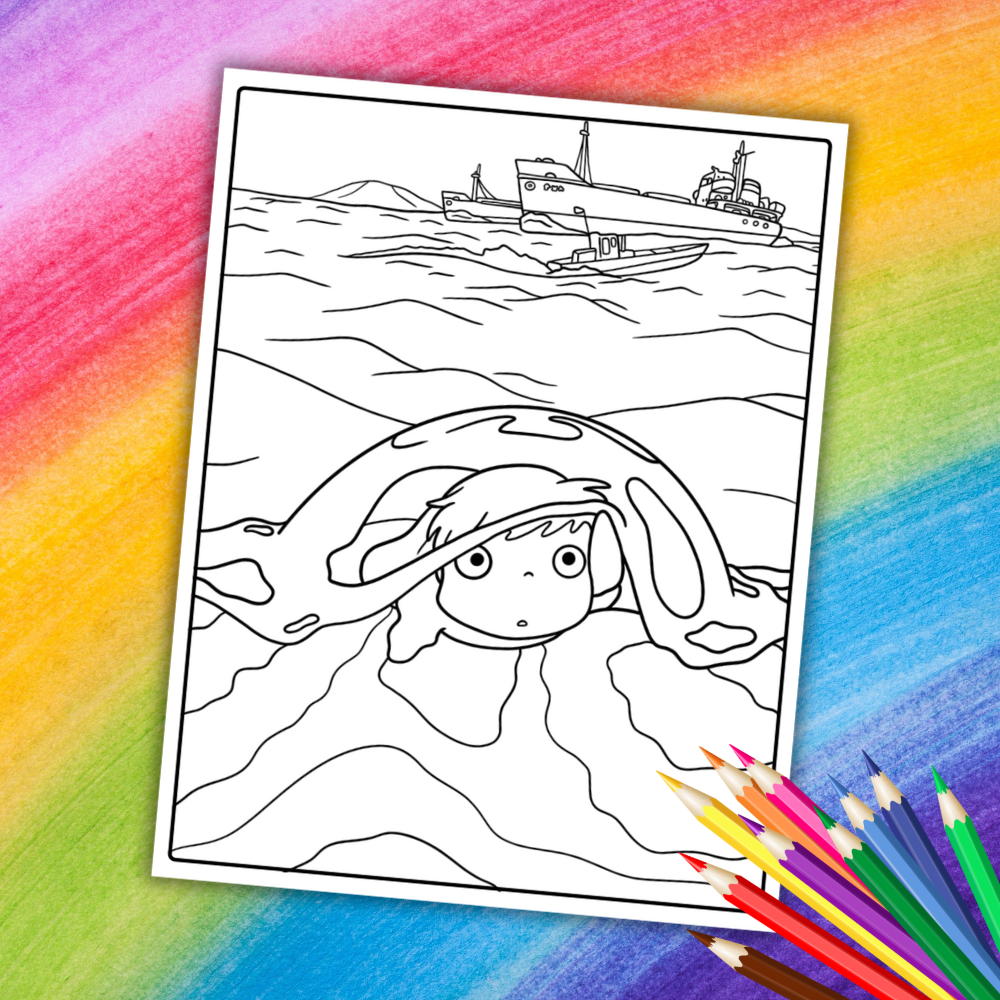 Studio Ghibli Coloring Book – 25 Relaxing Pages Inspired by Magical Anime Worlds
