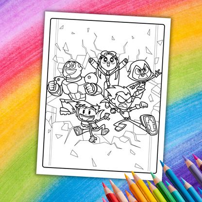 Teen Titans Go! Coloring Book | 31 Fun Printable Pages for Kids & Fans