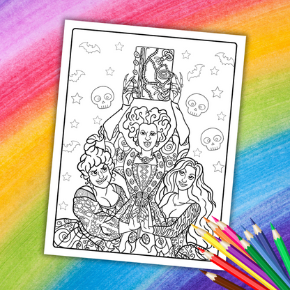 Hocus Pocus Coloring Pages | 26 Printable Halloween Sheets for Kids & Adults