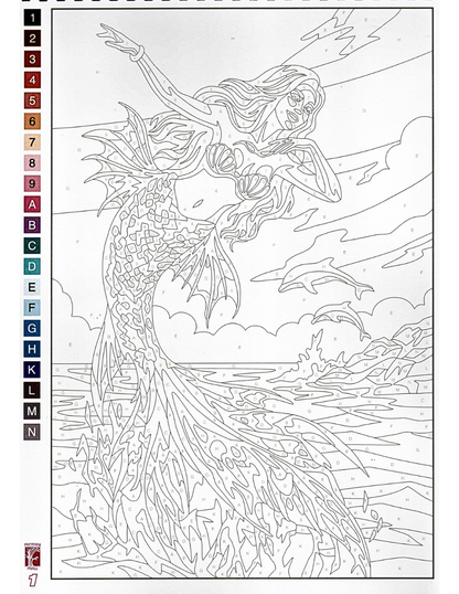 Mermaid Mystery Coloring Book | Color by Number | Fantasy Mermaid Coloring Pages | Printable PDF | Digital Download