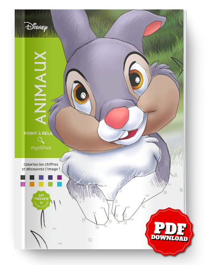 Disney Animals Dot-to-Dot Coloring Book – Mystery Color by Number (PDF Download)