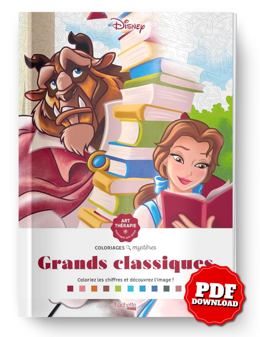 Disney Mystery Coloring Pad – Classic Characters | Printable PDF & iPad Color-by-Number Book